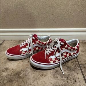 Red and White Checkered Vans Old Skool